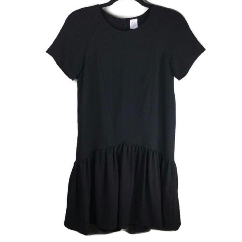 Karl Marc John Peplum Ruffled Hem Dropped Waist Short Sleeve Dress Size Small
